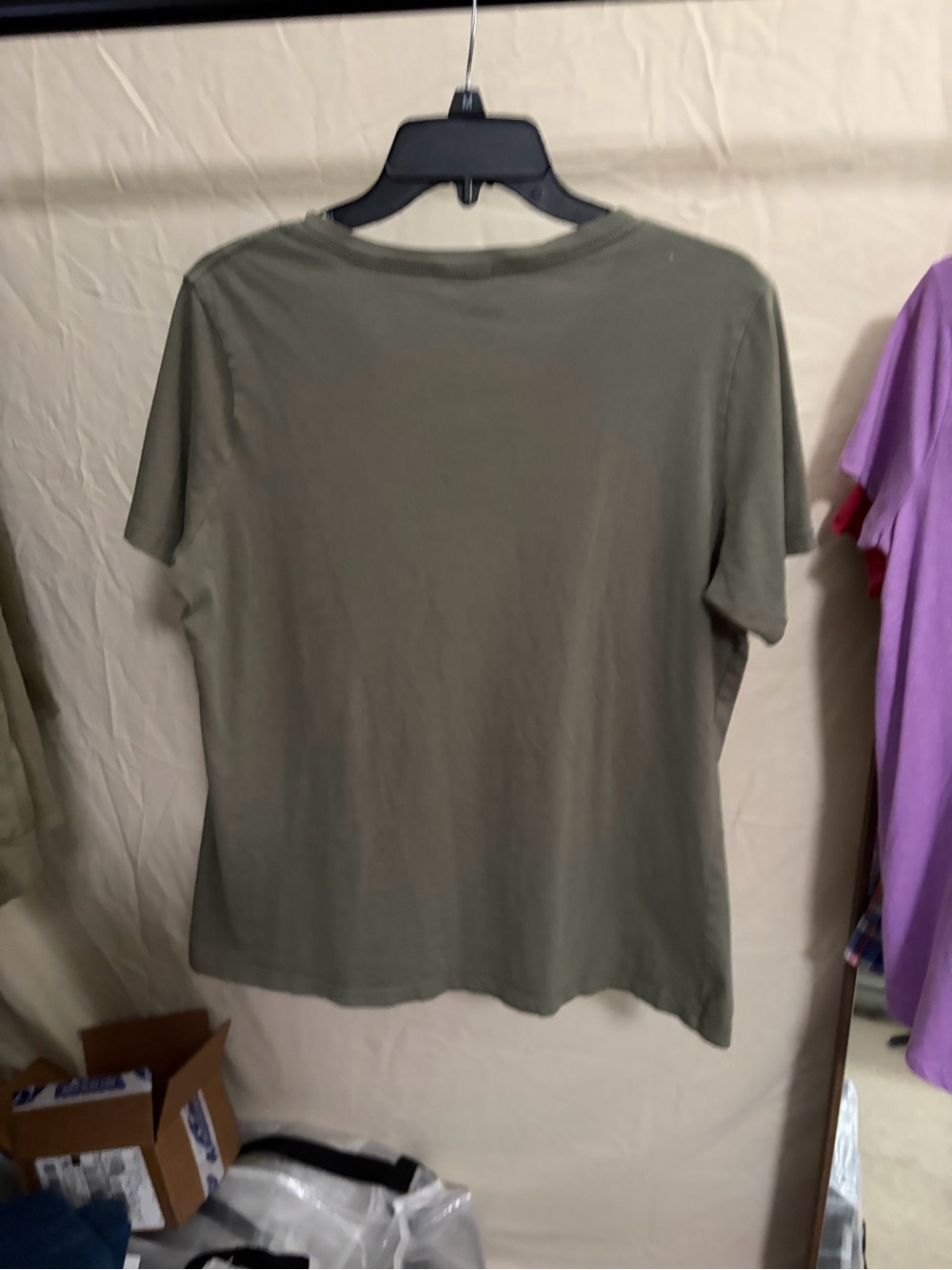Bella Canvas Olive Green 'Socially Awkward' V-Neck Tee - Picture 3 of 4